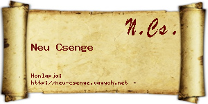 Neu Csenge névjegykártya